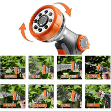 Garden Hose Spray Gun, 8 Adjustable Modes, Hose Tube Spray Gun Hose Adapter