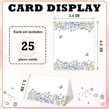 Wildflowers Place Cards for Girls, Floral Butterfly Name Card for Table Setting, Spring Holiday Party Favors Supplies, Wildflowers Tent Cards Decor Fo