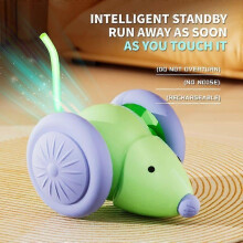 Interactive Cat Toy Mouse with Flashing LED Lights, Self-Rolling Chew-Proof Toy, USB Rechargeable for Indoor Kittens, Halloween Christmas Gift