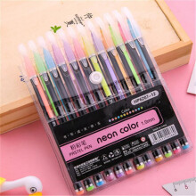 Fluorescent Paint Markers 12-Pack, 3mm Medium Tip Neon Acrylic Quick-Drying Paint Pens, Waterbased Non-Toxic for Mugs, Metal, Glass and Rock Painting