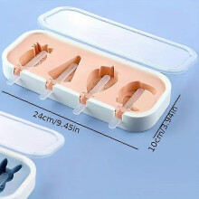 (Animals) Silicone Popsicle Mold, 4-Cavity Animal Shapes for Ice Cream, DIY Dessert Making Tool, 9.84 x 3.94 x 1.18 Inches