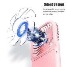(White) Portable Handheld Mini Fan Power Bank, USB Rechargeable Foldable 180 Adjustable, 3 Speeds Personal Cooling Fan for Travel Camping