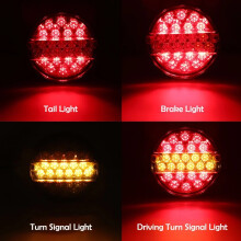 2 StüCke 12V 24V 20 Led Auto AnhäNger Heck Universal Lichter LKW Runde RüCk Licht Hinter Rad Brems Anschlag Blinker Lampe