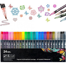 Dreamy Sparkle Dual-Line Contour Pen, Double Line Super Squiggles Metallic Glitter Pens, Quick-Dry Ink Dual Line Contour Markers for Drawing