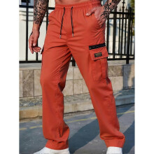 (UK 31, Ink Black) Men's Cargo Pants Relaxed Fit Multi-Pocket Design for Casual Hiking Outdoor Sports Spring Fall