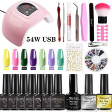 (1-X3) Nail Lamp UV LED Nail Tool Kit Full Set Nail Dryer Nail Clipper Set Professional Manicure Tools for Home DIY Beginners Portable