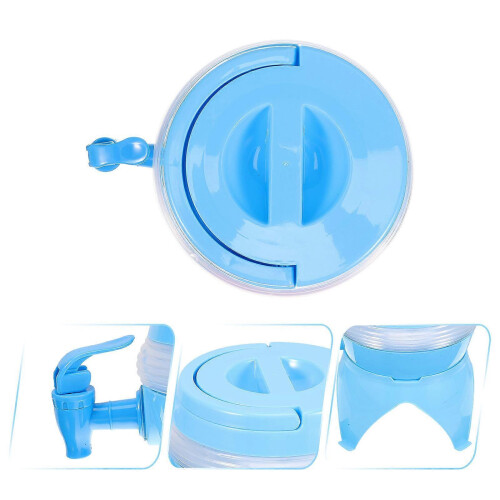Folding Blue Beverage Dispenser with Spigot for Outdoor Use 1Set