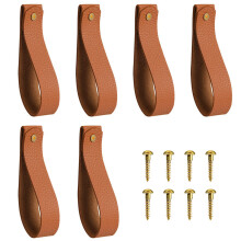 Wandhaken aus Leder, 6er-Set – stilvoll und funktional Brown