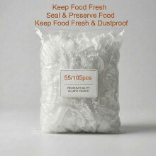 (105pcs) Disposable Elastic Fresh Covers, Food Grade PE, Transparent Dustproof Sealing for Kitchen Leftovers Refrigerator Storage