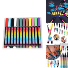 Marker Pens Painting Watercolor Pen Set Colorful Paint Markers, Smooth Art Project marker Pens for Cards Black Papers, 12 12 Colors
