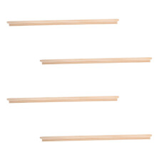 Beige Wooden Single Row Domino Trays 4Pcs Holders for Domino Game