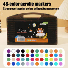 48-Color Watercolor Brush Pens, Flexible Nylon Tip, 1.5ml Ink, Blendable Effects — Compatible with Calligraphy & Art