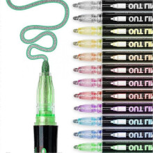 12 Colors Outline Metallic Markers, Acrylic Paint Marker Paint Pen Glitter Drawing Pen for Wood, Rock Painting
