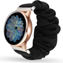 Stylisches Scrunchie-Armband für Samsung/Huawei Smartwatches - Schwarz 22 mm