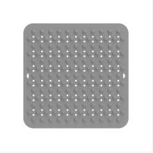 Quadratische, rutschfeste Silikon-Badematte für Badezimmerdusche Grey