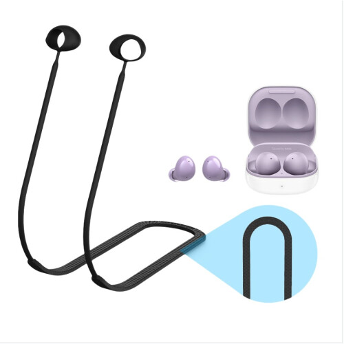 Cordon Anti-Perte en Silicone pour Écouteurs Bluetooth Samsung Galaxy Buds 2 Black
