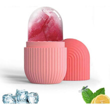 Face and Eye Ice Roller, Scraping Massage Face Roller Ice Mold, Reusable Facial Beauty Ice Roller Skin Care Tool (Pink)
