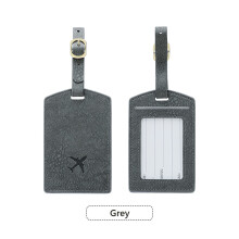 PU Gepäckanhänger mit Namensschild für Reisekoffer, 2 Stück Grey