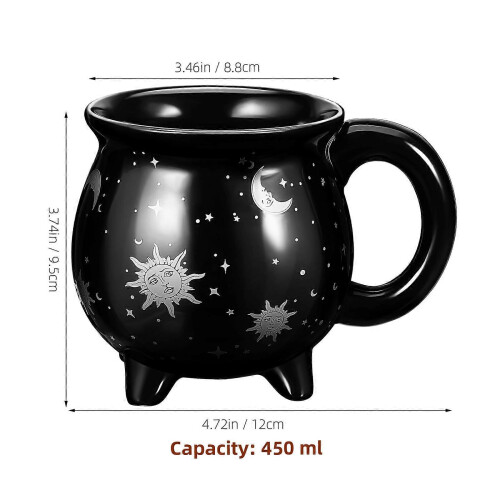 Gothic Witch Cauldron Mug Ceramic Cauldron Drinking Cup for Home Use 1
