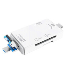Adattatore splitter SD/TF USB 3.0 OTG 6 in 1 per lettore di schede SD/TF per telefoni cellulari