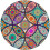 Cute Round Mandala Mouse Pad Non-Slip Rubber Base Stitched Edge Small 1