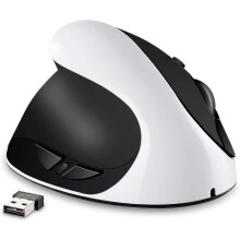 Venstrehånds oppladbar 2,4G trådløs Ergo vertikal musmottaker 6Btn 3DPI 800/1200/1600