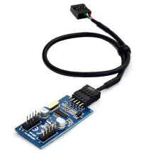 9-poliges USB-Header-Verlängerungskabel (1 auf 2/4 Buchsen), 30 cm, 1 Stück