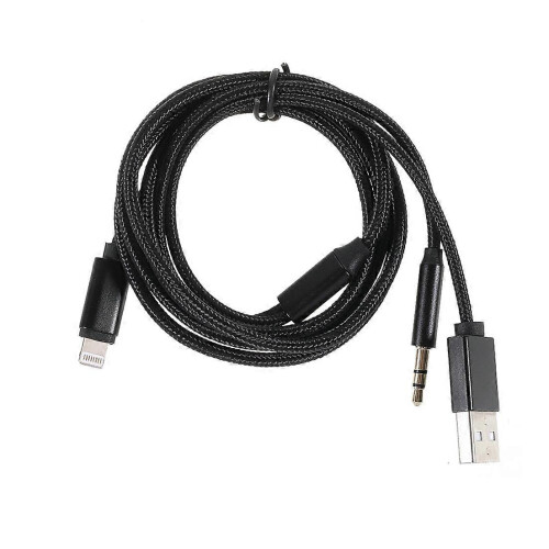 Lightning til 3,5 mm + USB-ladeadapterkabel for iPhone iPad