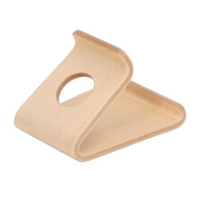 Supporto per telefono integrato in legno, impermeabile, ergonomico con cuscinetto antiscivolo in TPU, colore chiaro.
