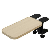 Supporto per mouse pieghevole in metallo con poggiapolsi e morsetto di fissaggio per tappetino per mouse, lato sinistro e destro.