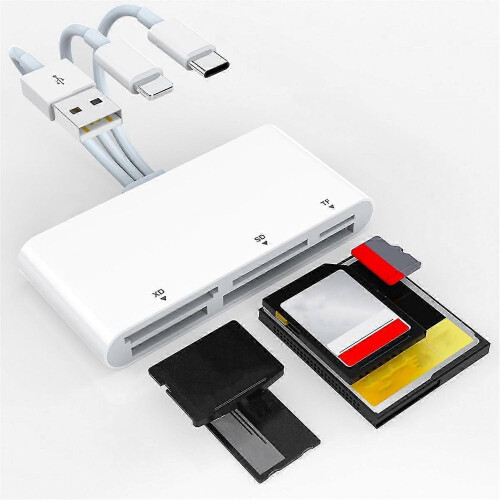 5-in-1 Memory Card Reader USB-C OTG Adapter SD TF XD MS for iPhone