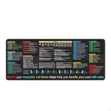 Tappetino per mouse con scorciatoie Excel, 40x90x0,2 cm, antiscivolo, per scrivania di programmazione.