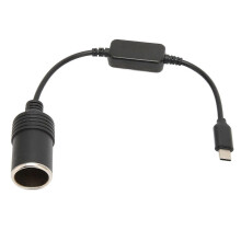 Adattatore da USB-C maschio 5V a presa accendisigari auto femmina 12V, lunghezza 11,8 pollici.