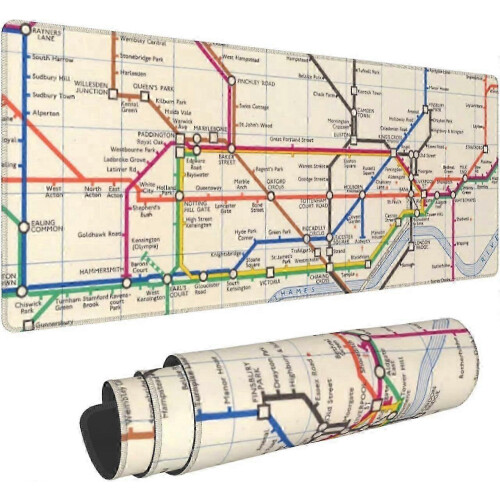 Large Extended Desktop Mouse Pad London's Underground Map Keyboard Computer