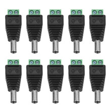 10Pcs DC Power Male Plug Jack Terminal Adapter Connector for CCTV Camera 5.5*2.1mm