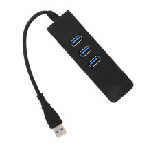 2025 3-Port USB 3.0 Data Hub Ethernet 1000Mbps No Driver Setup Laptop TV Compatible