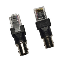 BNC-Buchse auf RJ45-Stecker-Adapter für Koaxialkabelprüfung und Signalübertragung, mehrfarbig