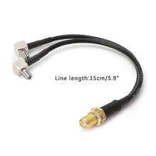 SMA Female to 2 TS9 Male Splitter Cable RG174 15cm Y Type Pigtail