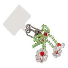 Cordino per cellulare con perline, fiocco a forma di fiore, catena per cellulare con ciondolo a perline, regalo per donna, multicolore