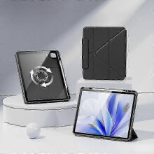 Til iPad Pro 11 (2024) Sammenleggbart stativ Magnetisk avtakbart deksel Automatisk dvale/vekke Svart