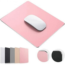 Tappetino per mouse in alluminio e metallo rigido color oro rosa, impermeabile su entrambi i lati, ultra liscio, ideale per ufficio e gaming.