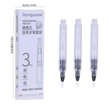 Water Brush Pen Set, 3-Piece Portable Soft Nylon Tip Watercolor Pens with Built-In Water Reservoir, S/M/L Sizes for Beginner to Professional Artist
