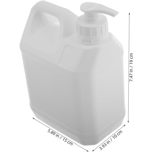 Flacone dispenser per shampoo e sapone ricaricabile da 2 litri in plastica resistente con pompa. 1