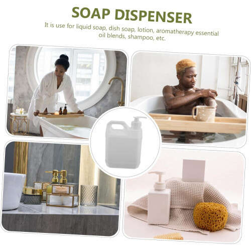 Flacone dispenser per shampoo e sapone ricaricabile da 2 litri in plastica resistente con pompa. 2