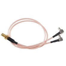 SMA Female to Y 2X TS9 Male CRC9 Male Splitter Combiner Pigtail Cable RG316 30CM Gold
