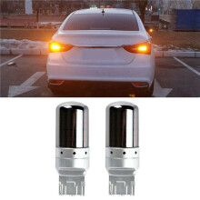 6Pcs Chrome 7440 T20 144SMD Amber Canbus Error Free LED Lamp Bulb Turn Signal Light