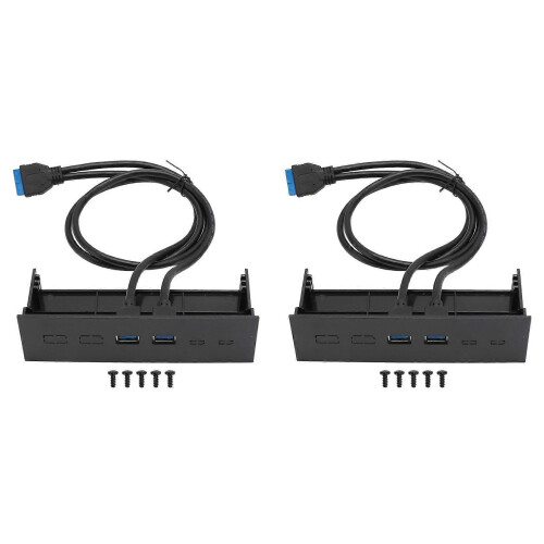 2pcs 5.25in Front USB Hub Dual Port 5Gbps USB3.0 PC Case Expansion Board