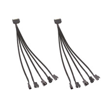 x 15-pinowy kabel adaptera SATA do 5 wentylatorów, 3/4-pinowy rozdzielacz PWM Y do wentylatora obudowy komputera