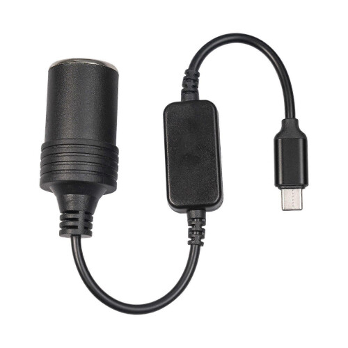 USB-C to 12V Car Cigarette Lighter Socket Female Converter