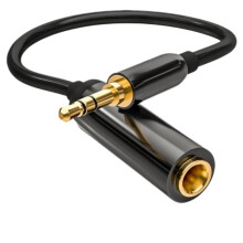 Audio Adapterkabel Schwarz 3.5mm auf 6.35mm Buchse – Mikrofon Kopfhörer Adapter  0,3 m